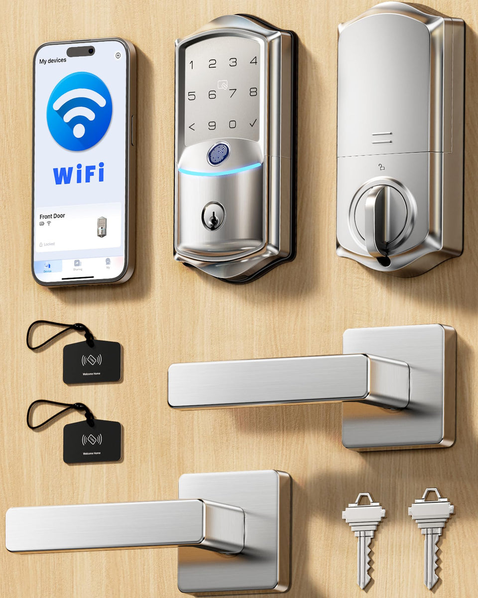 Veise VE027-L built-in WiFi lock with handle for effortless keyless entry
