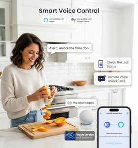Veise VE027-L voice control unlocks hands-free entry via Alexa or Google