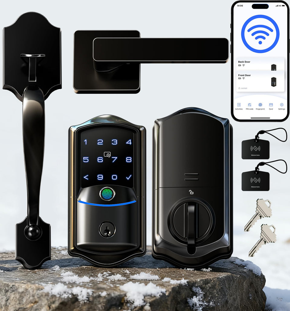 Veise VE027-H front door lock with handleset for secure entry.
