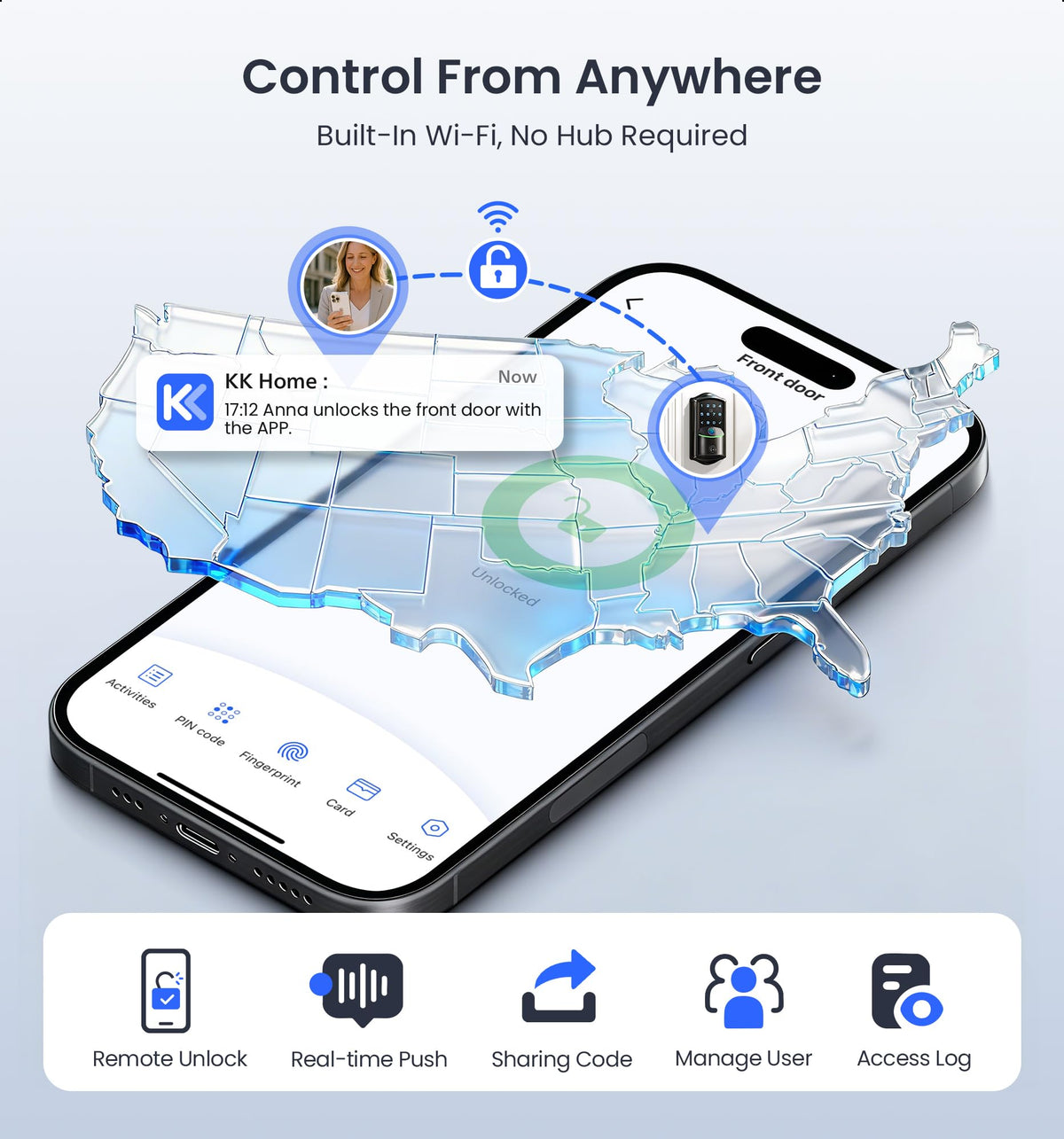 Veise VE027-K mobile app control screen showing real-time status and logs