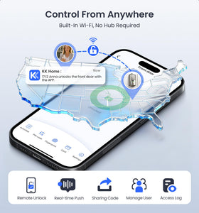 Veise VE027-K app control dashboard showing lock status and access logs