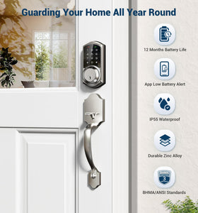 Veise VE06-H lever handle design in satin nickel finish.