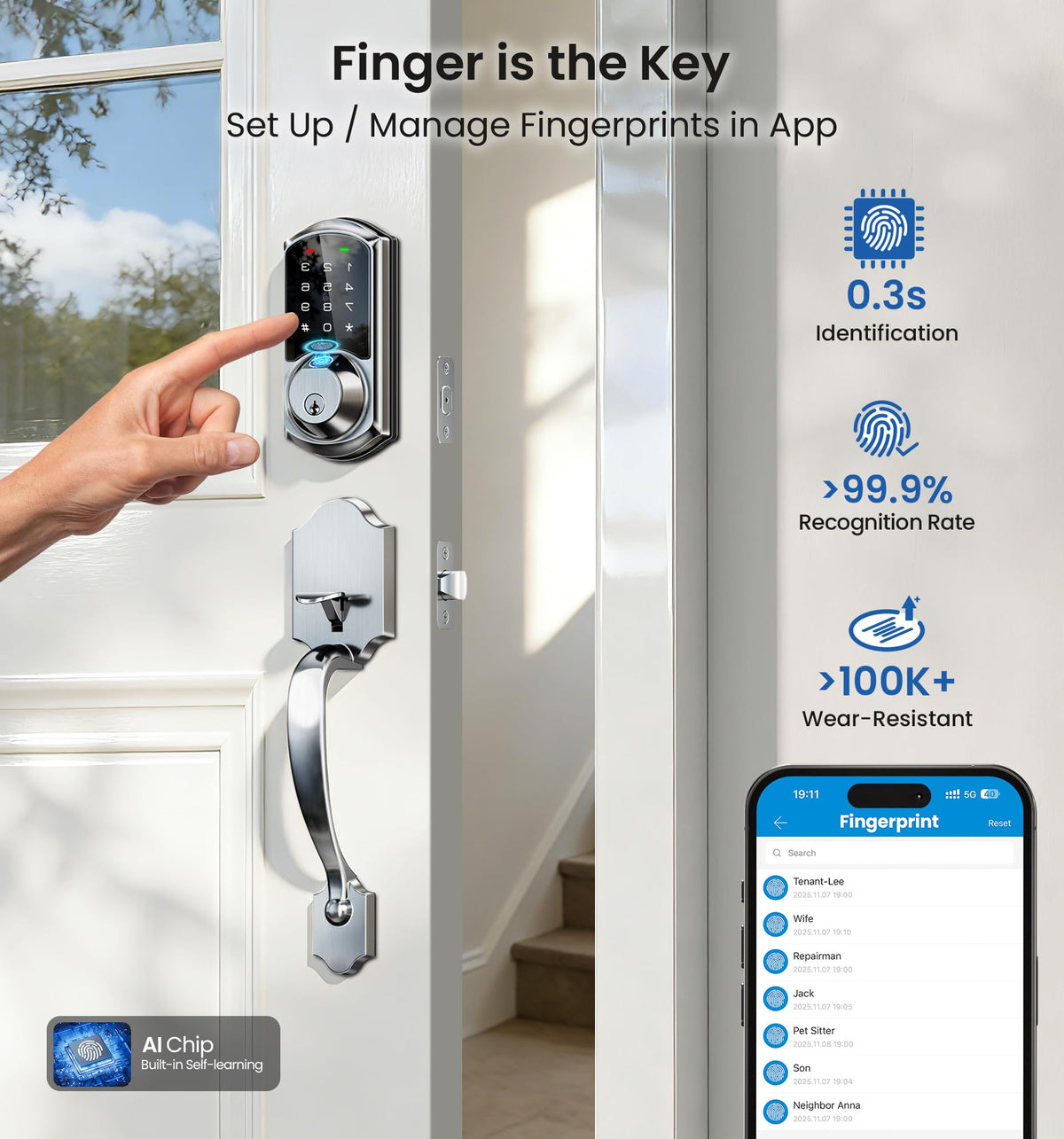 Veise VE07-H app control panel to manage access remotely