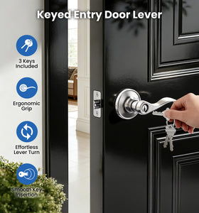 Veise wave handle lever shown on an interior door for everyday use