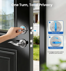 Veise wave-style entry knob closeup showing elegant grip