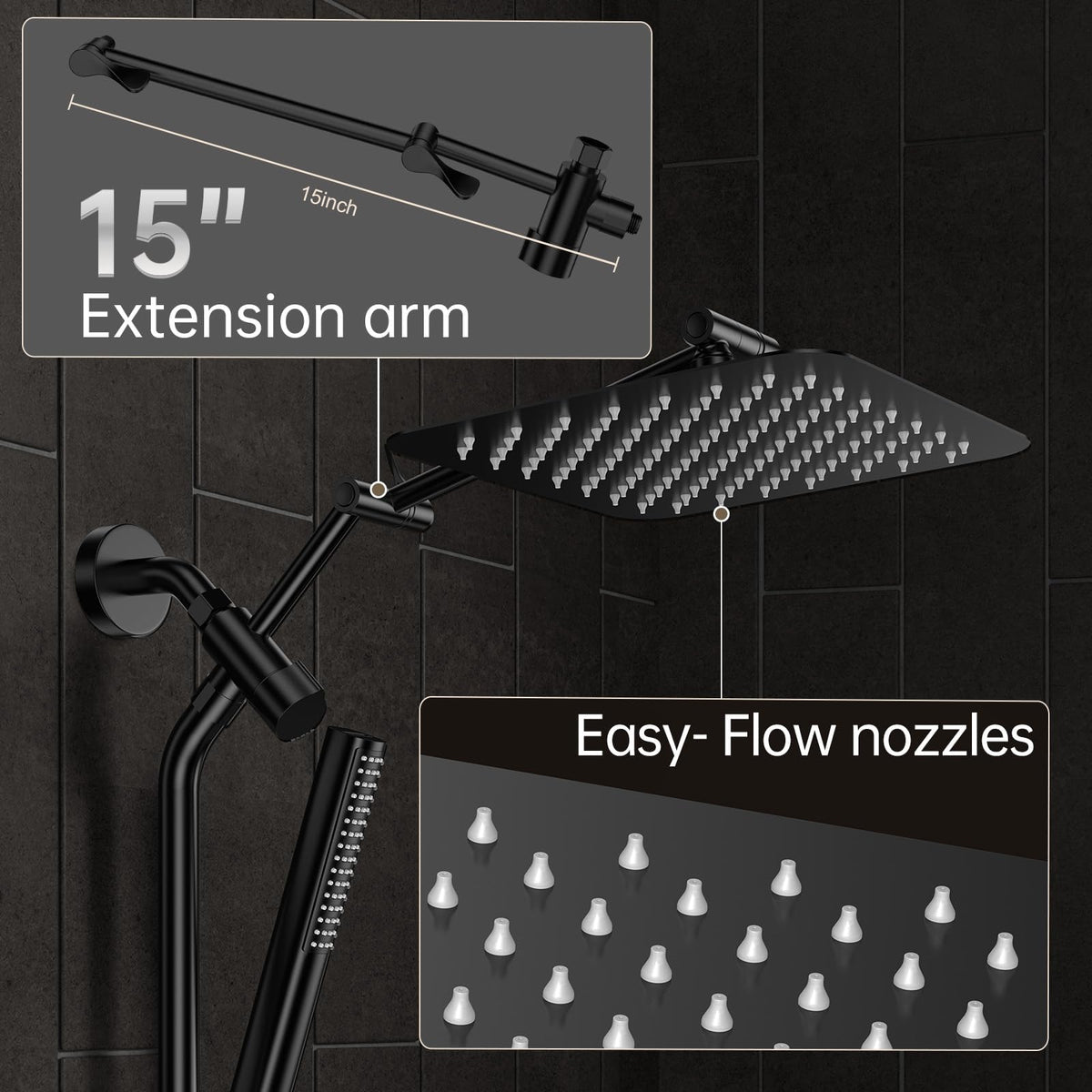 Veken 13 inch slide bar for easy height adjustment