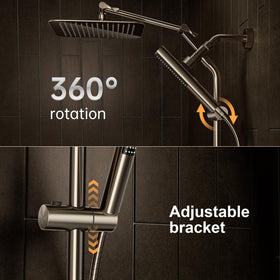 Veken 60-inch stainless steel hose reaches the entire shower area.