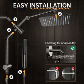 Veken 60-inch stainless steel hose reaches corners and tubs