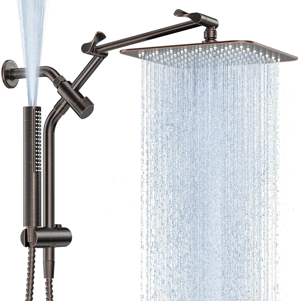 Veken all-metal 10-inch square rain showerhead for durable luxury