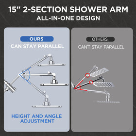 Veken detachable dual shower supports overhead and handheld use