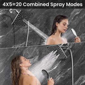 Veken detachable handheld showerhead with hose for flexible rinsing.