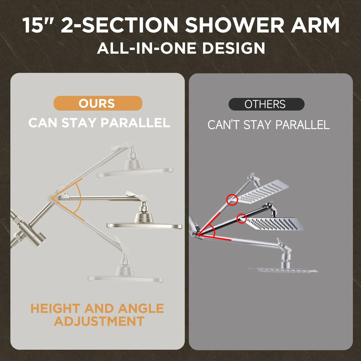 Veken dual shower setup suitable for family bathrooms