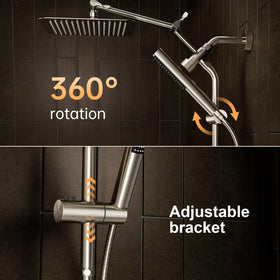 Veken dual showerhead system offers rain and handheld options in one setup.