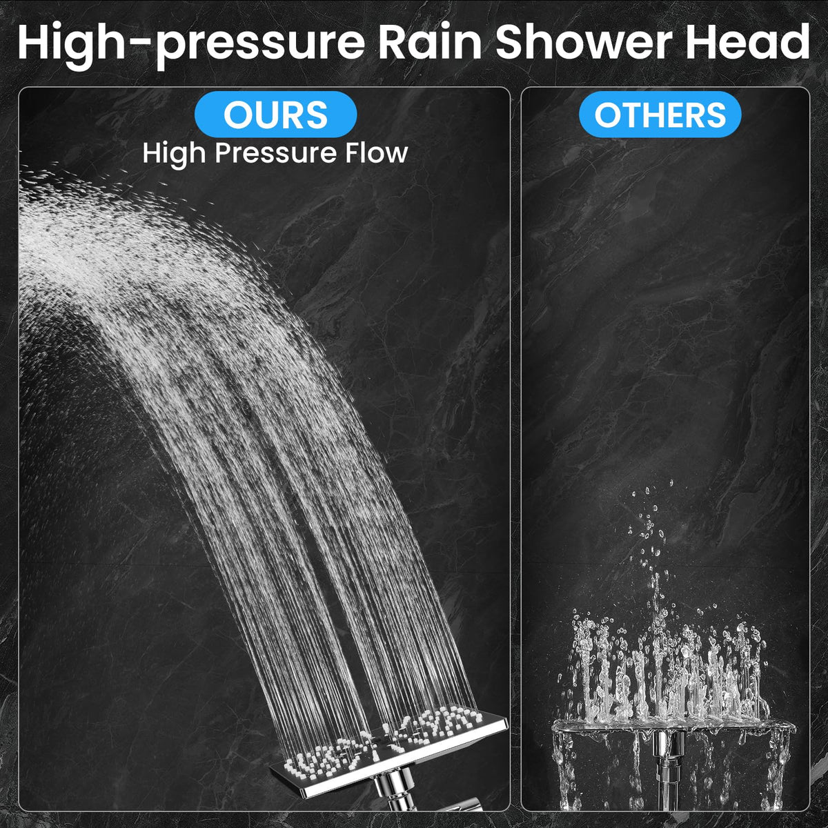 Veken easy-clean nozzles reduce mineral buildup for smooth flow.