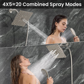 Veken easy-install brass connectors fit standard shower arms for quick setup.