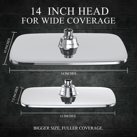 Veken adjustable extension arm increases reach for comfortable showering