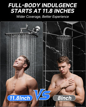 Veken 11-inch extension arm boosts shower height for comfortable tall users.