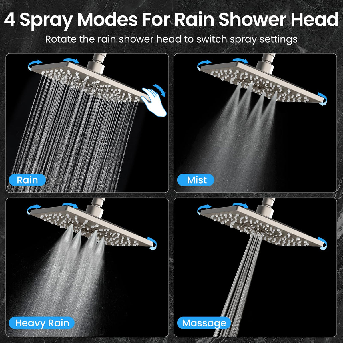 Veken handheld showerhead with five modes offers targeted cleansing and flexibility.