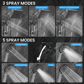 Veken handheld spray with 5 modes enables versatile cleansing.