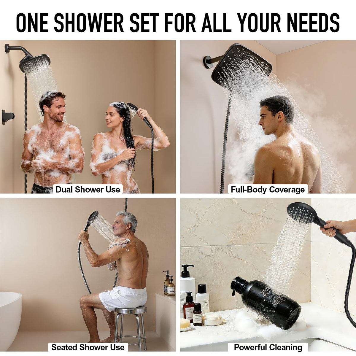 Veken handheld spray with 5 modes for flexible rinsing
