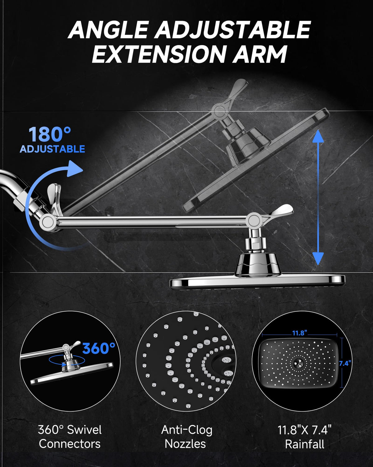 Veken adjustable-height arm lets you set angle and reach precisely.