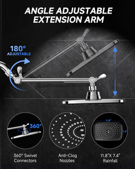 Veken adjustable-height arm lets you set angle and reach precisely.