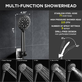 Veken long 6-foot hose provides ample movement without losing pressure
