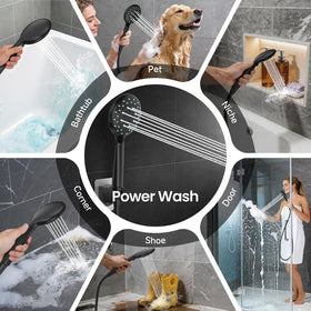 Veken matte black finish shower head adds modern style