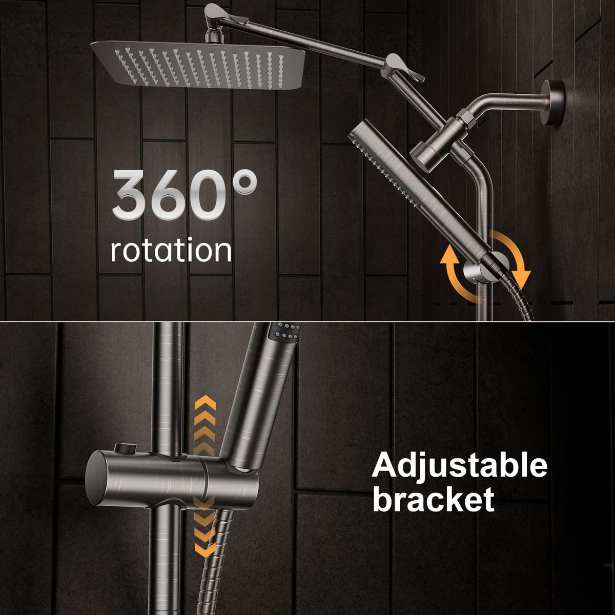 Veken oil-rubbed bronze finish adds timeless bathroom style