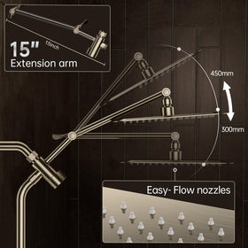 Veken power-wash handheld jet removes soap scum from corners.