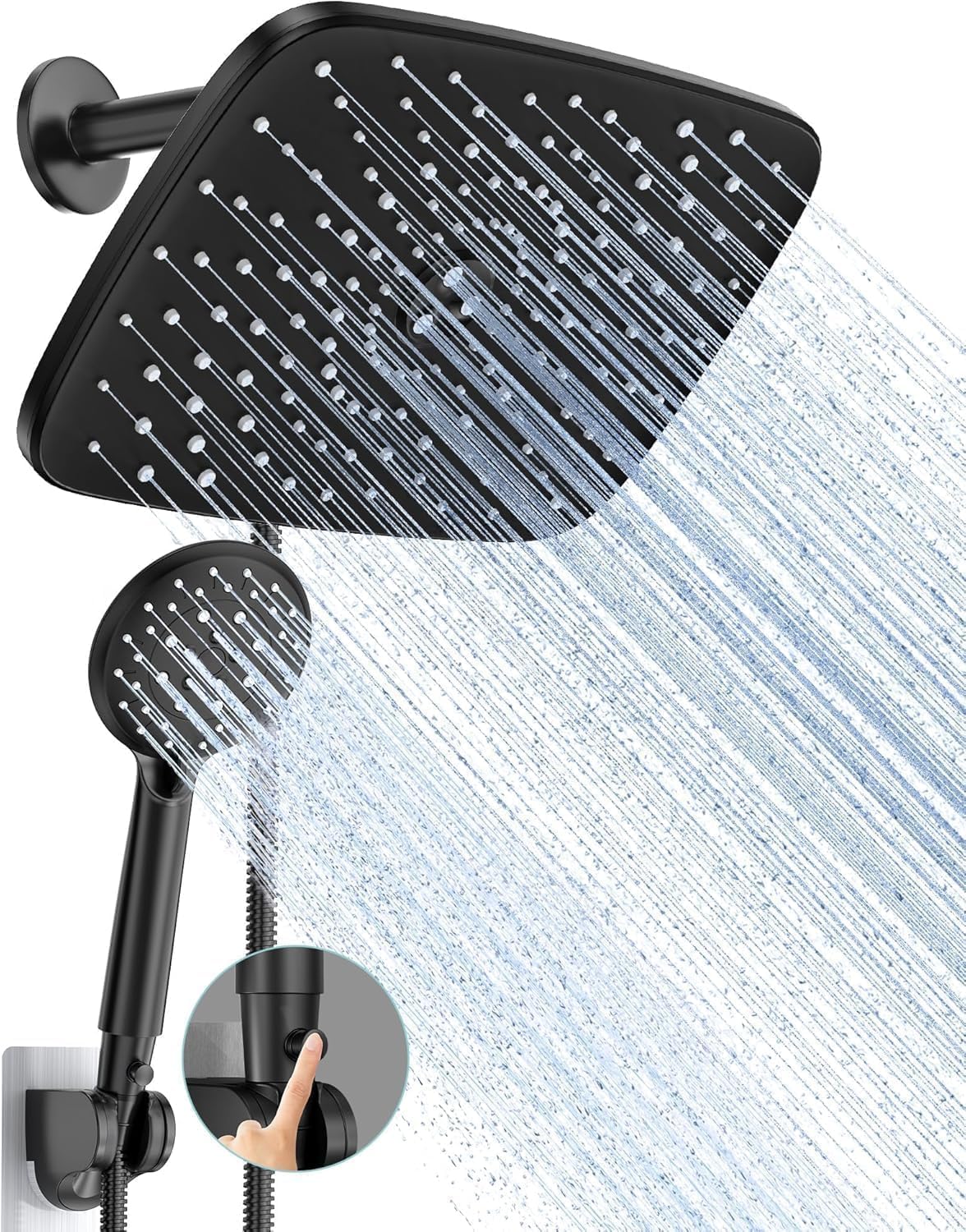 Veken rain shower head with wide coverage for full-body rinse