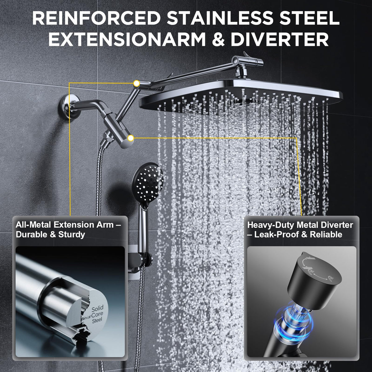 Veken silver chrome finish adds modern style and durability