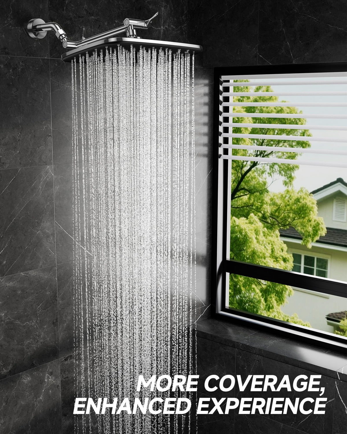 Veken rain-like spray creates a relaxing spa feel in daily showers.