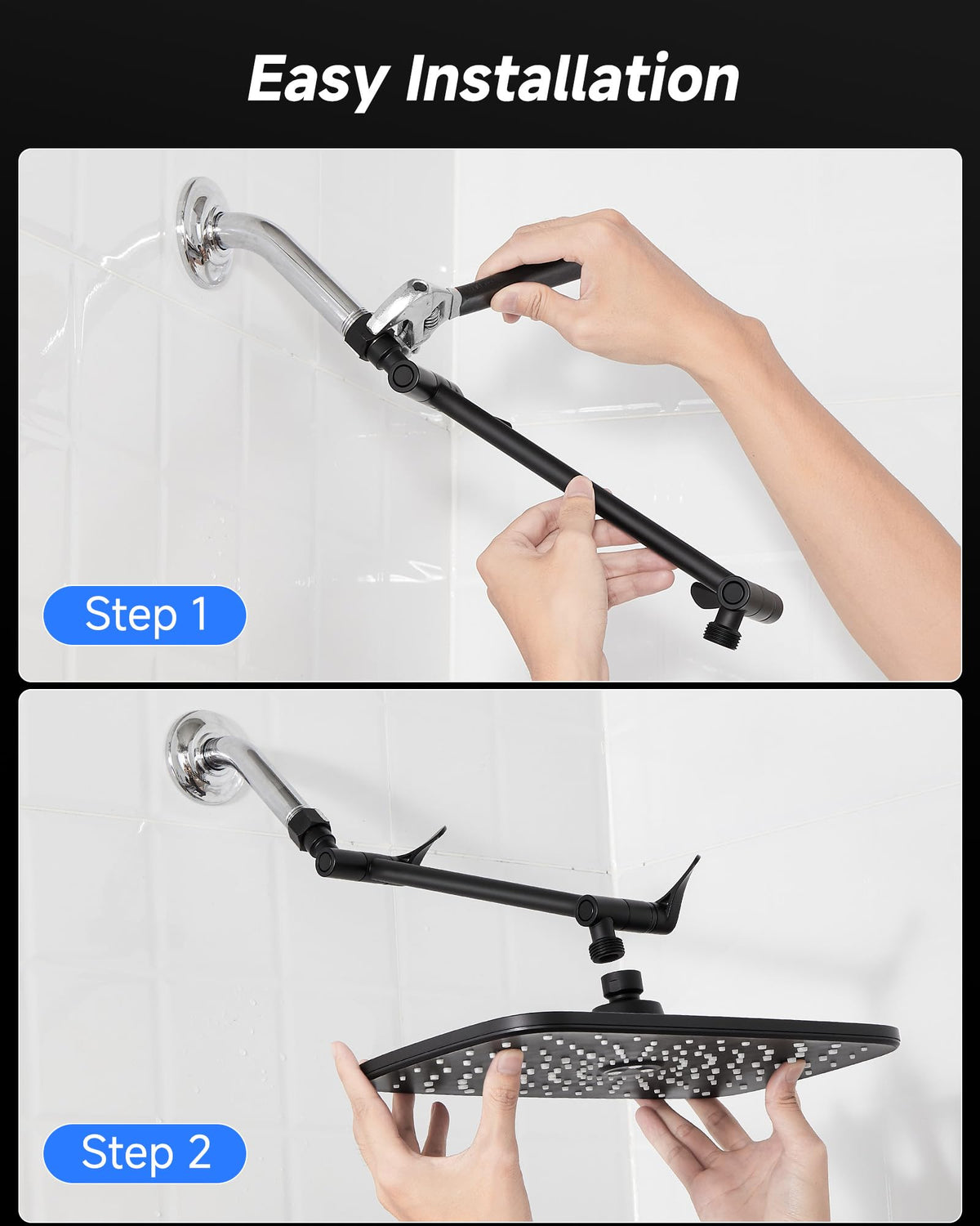 Veken wide rainfall pattern creates an immersive shower experience