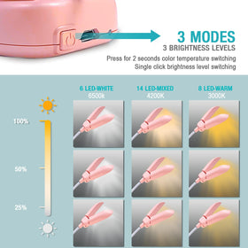 Vekkia 180-degree extendable head increases lighting coverage for night reading.