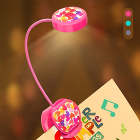 Vekkia cute book light clip-on bed reading rose red for night use.