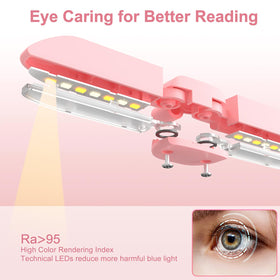 Vekkia eye-care reading light with 3 color modes for versatile ambiance.