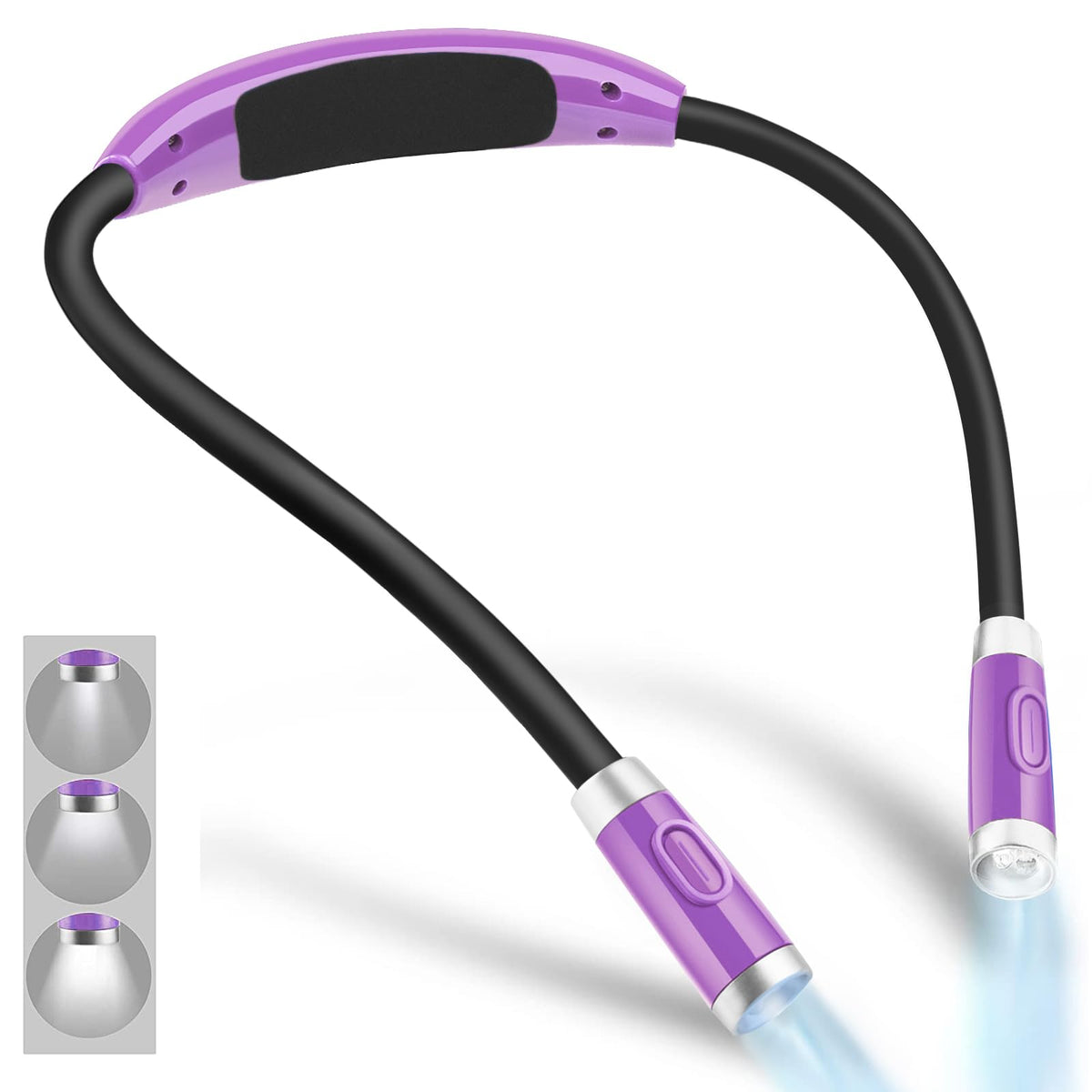 Vekkia neck light front view shows compact bedside reading companion.