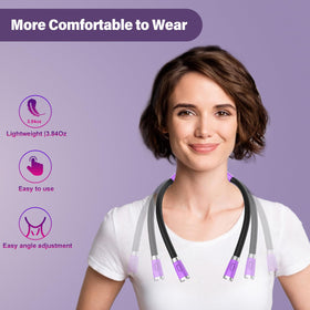 Vekkia neck light with soft silicone-arm design for comfortable long reading.
