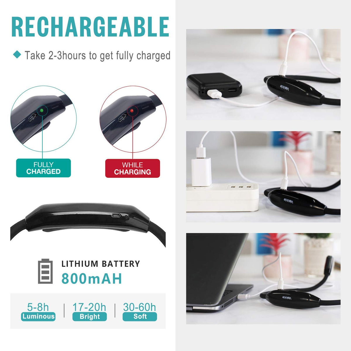 Vekkia packaging includes USB cable and manual for easy setup.