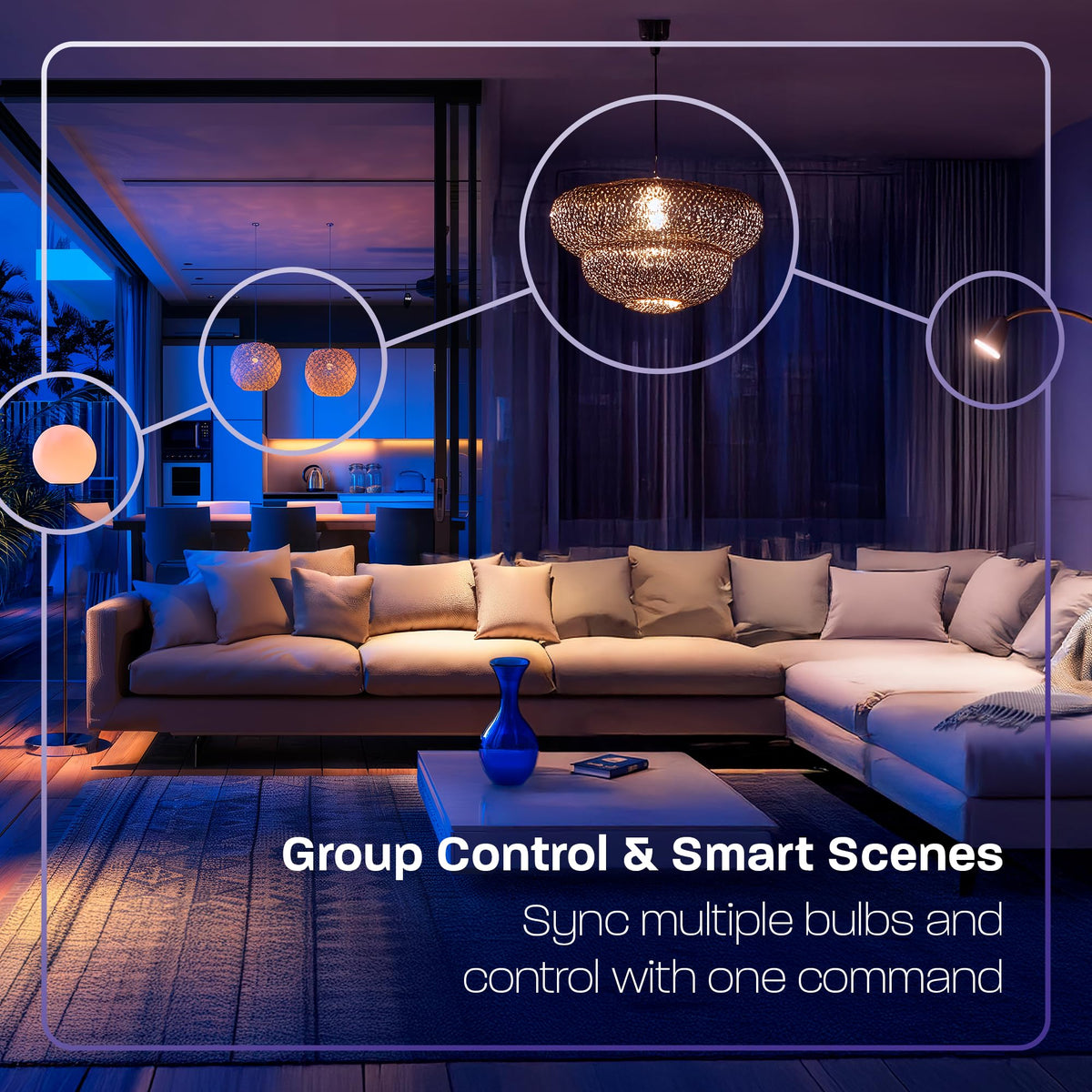 Velds color changing LED delivering ambient mood lighting options.