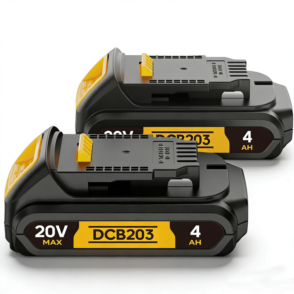 VelgoNyx 4Ah replacement battery front view for Dewalt 20V tools, high capacity.