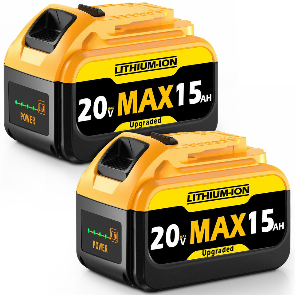 VelgoNyx 15Ah 20V battery close-up with LED indicator for easy charge status.