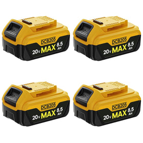 VelgoNyx 4-pack 8.5Ah battery for Dewalt 20V Max extends runtime.