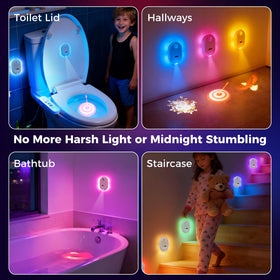Velimley IPX5 waterproof toilet light for bathroom use and cleaning