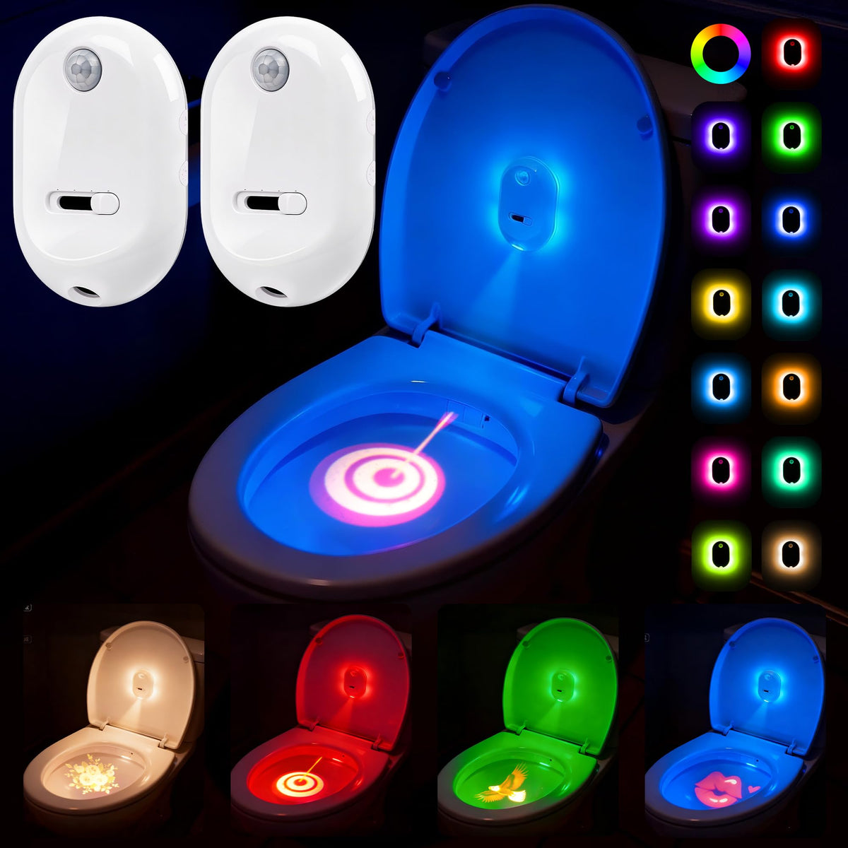 Velimley toilet light provides a gentle night glow for safe bathroom navigation