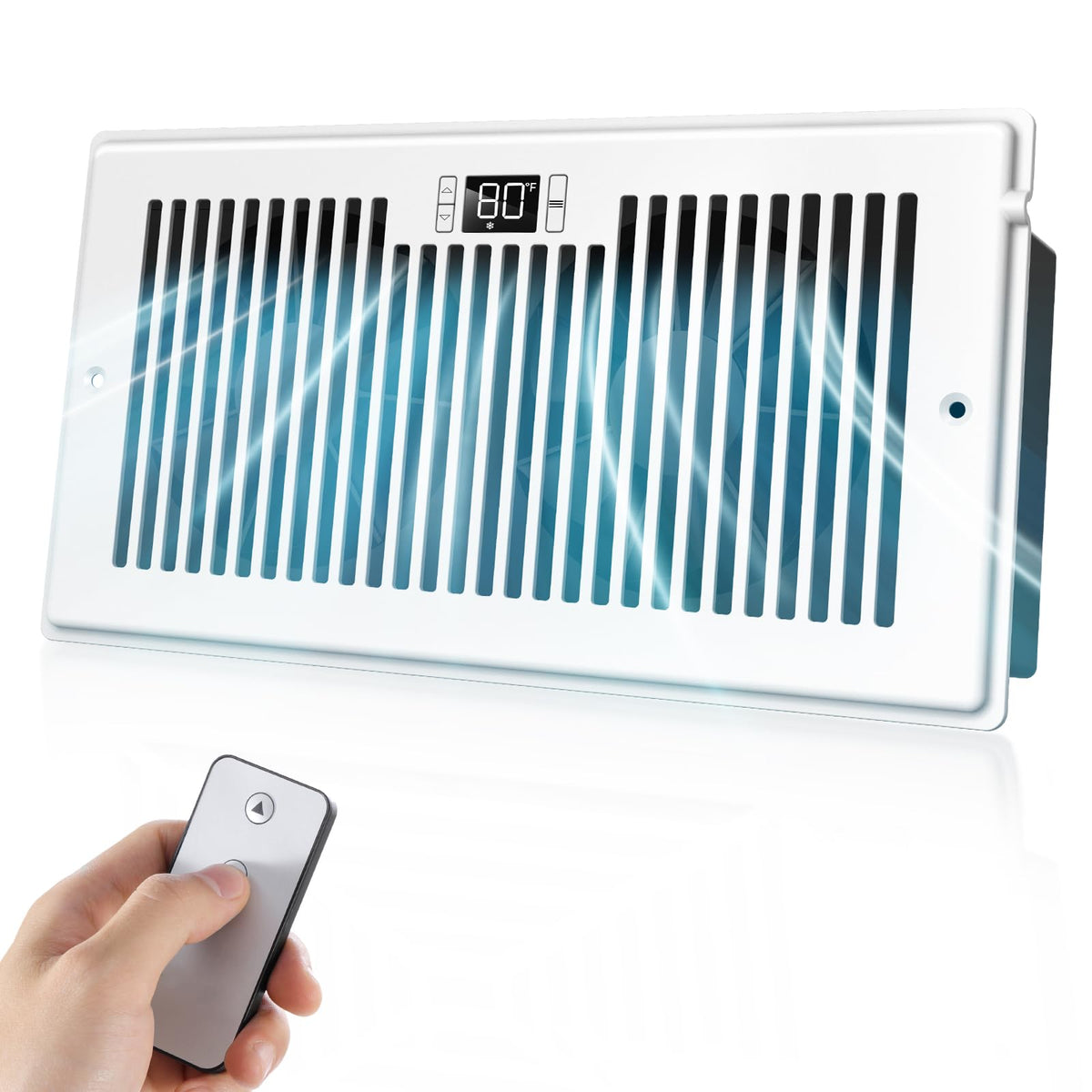 VELLEE Quiet Booster Fan with remote control improves airflow quietly in a room.
