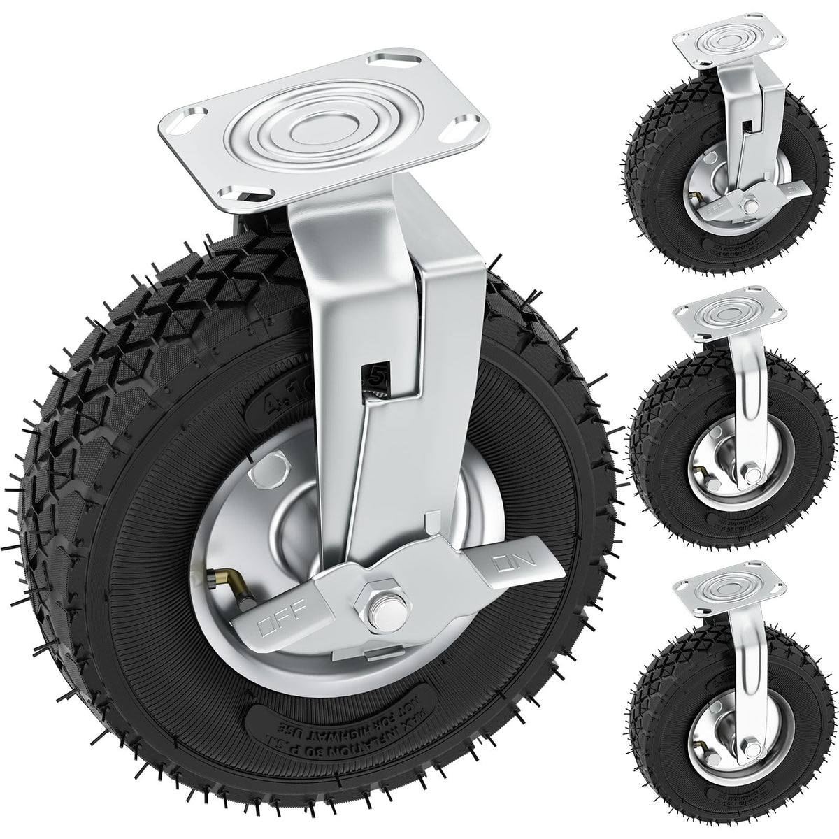 VELPAX 10-inch caster wheels for smooth transport on hard floors.