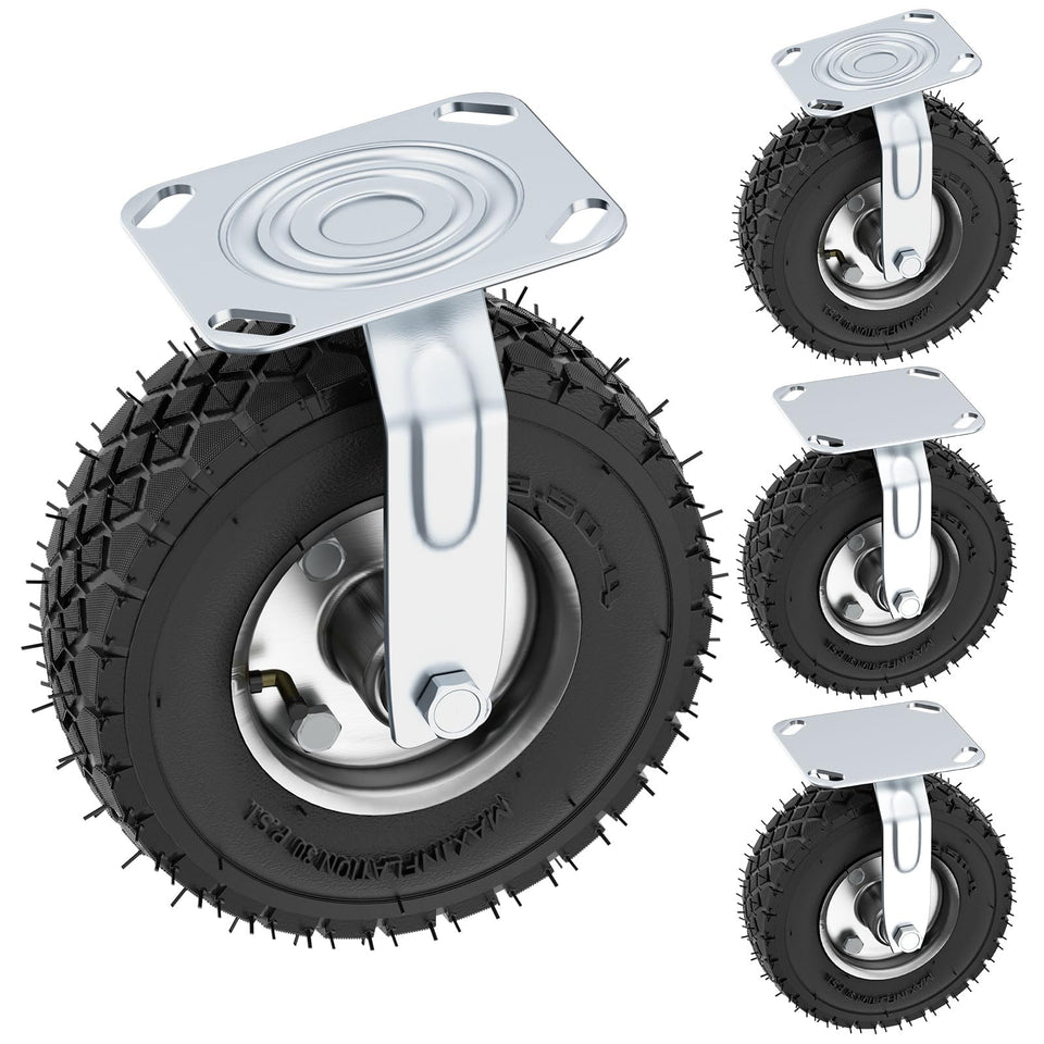 VELPAX 8-inch swivel caster for smooth mobility on heavy carts.