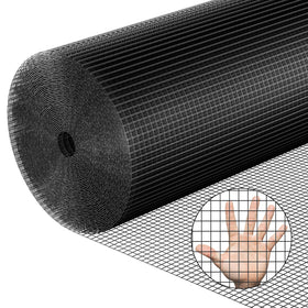 VELPAX hardware cloth 1/4-inch 48x50ft black roll – close-up of vinyl coating for long-lasting protection